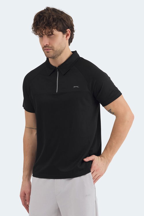 Slazenger REYANA Erkek Polo Yaka Siyah Tişört