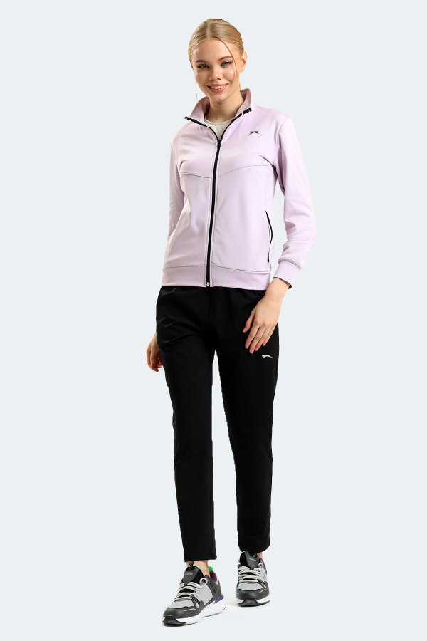 Slazenger RICHMAL Kadın Fermuarlı Dik Yaka Cepli Lila Eşofman Takımı