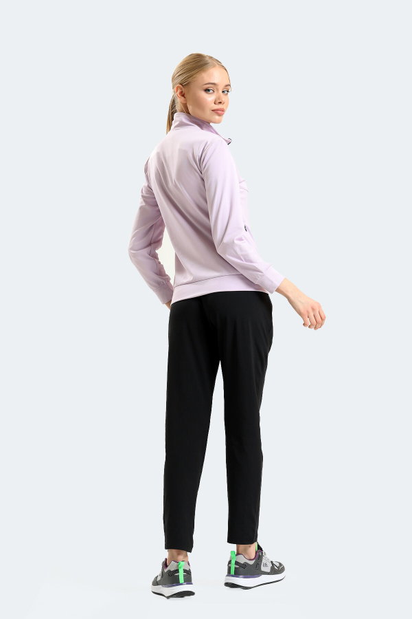 Slazenger RICHMAL Kadın Fermuarlı Dik Yaka Cepli Lila Eşofman Takımı