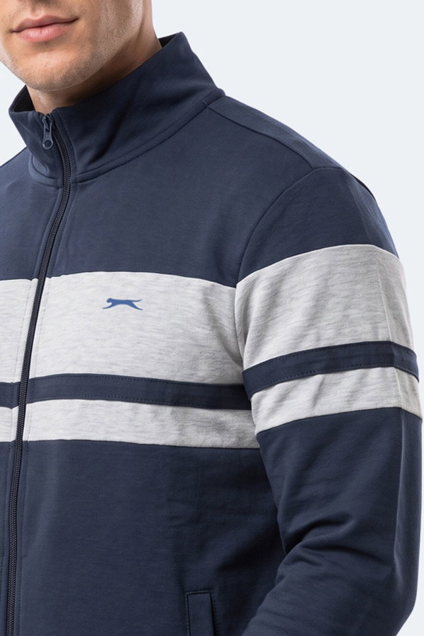Slazenger RIDER Erkek Dik Yaka Fermuarlı Lacivert Sweatshırt
