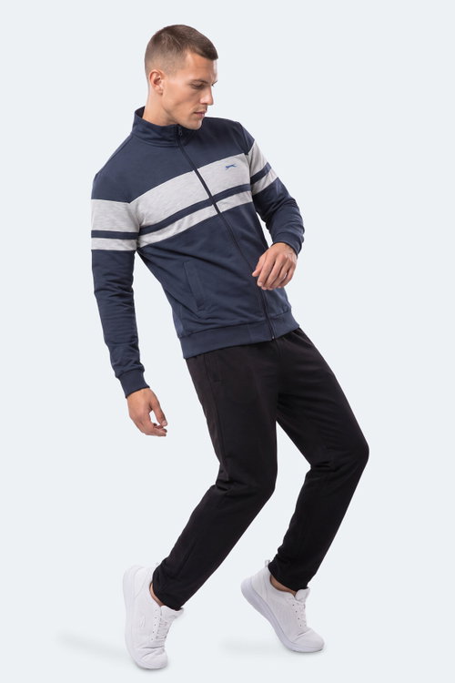 Slazenger RIDER Erkek Dik Yaka Fermuarlı Lacivert Sweatshırt