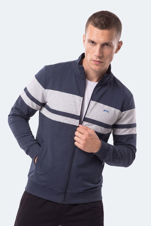 Slazenger RIDER Erkek Dik Yaka Fermuarlı Lacivert Sweatshırt