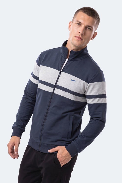 Slazenger RIDER Erkek Dik Yaka Fermuarlı Lacivert Sweatshırt