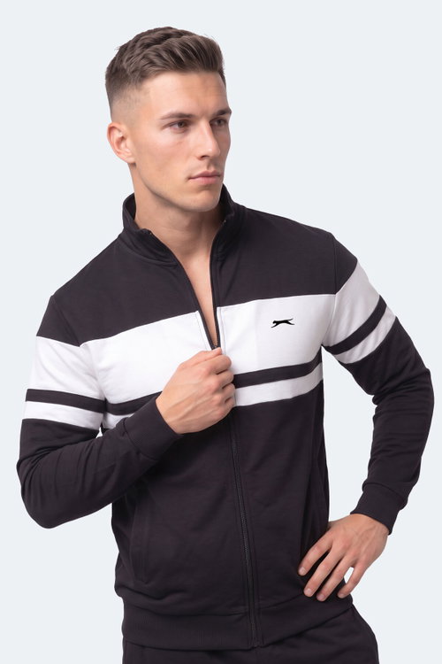 Slazenger RIDER Erkek Dik Yaka Fermuarlı Siyah Sweatshırt