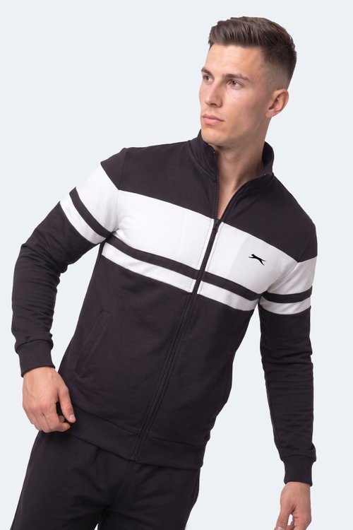 Slazenger RIDER Erkek Dik Yaka Fermuarlı Siyah Sweatshırt