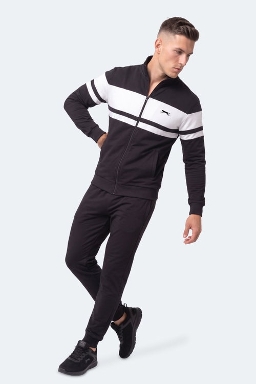 Slazenger RIDER Erkek Dik Yaka Fermuarlı Siyah Sweatshırt