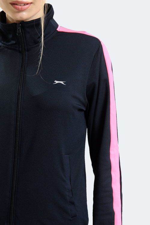 Slazenger RIFLE Kadın Fermuarlı Dik Yaka Cepli Lacivert Eşofman Takımı