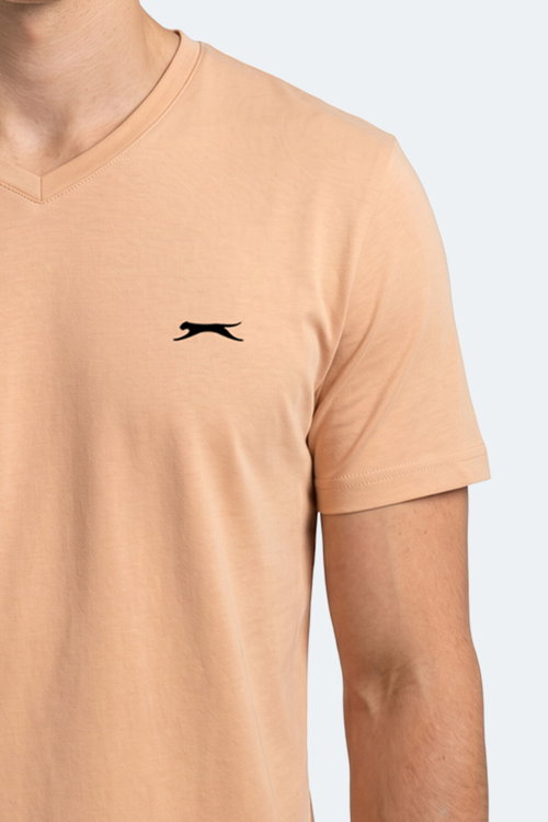 Slazenger RIVALDO 2 Lİ SET Erkek V Yaka Vizon - Siyah Tişört