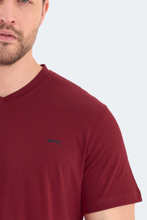 Slazenger RIVALDO 3 lü Set Erkek V Yaka Siyah - Vizon - Bordo Tişört