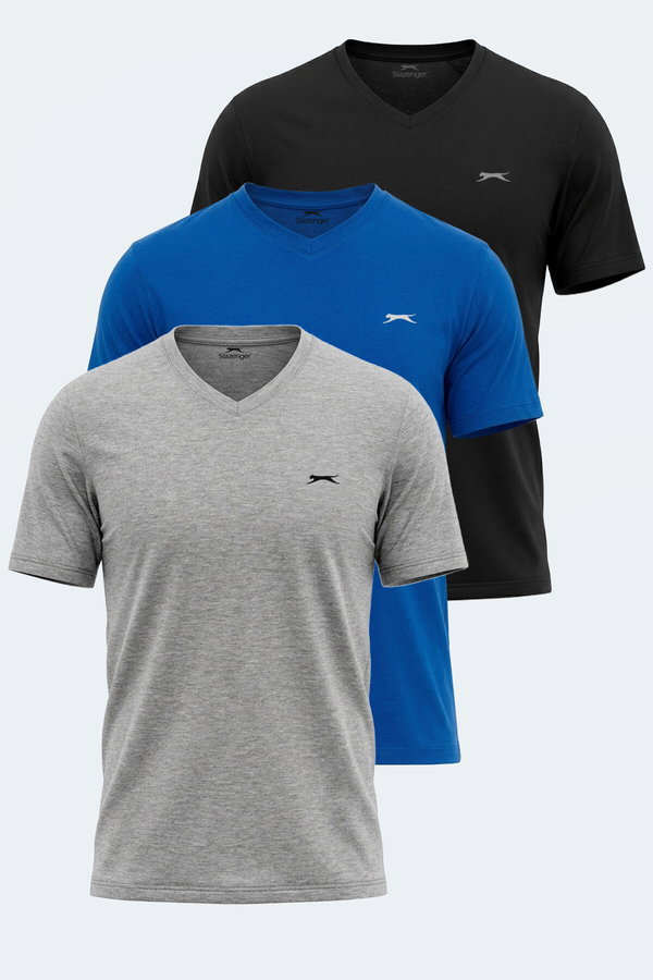 Slazenger RIVALDO 3 lü Set Erkek V Yaka Tişört