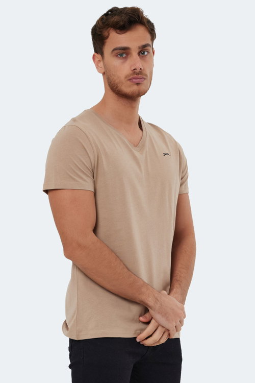 Slazenger RIVALDO Erkek V Yaka Bej Tişört