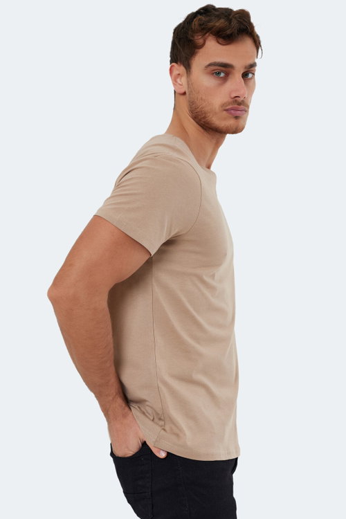 Slazenger RIVALDO Erkek V Yaka Bej Tişört