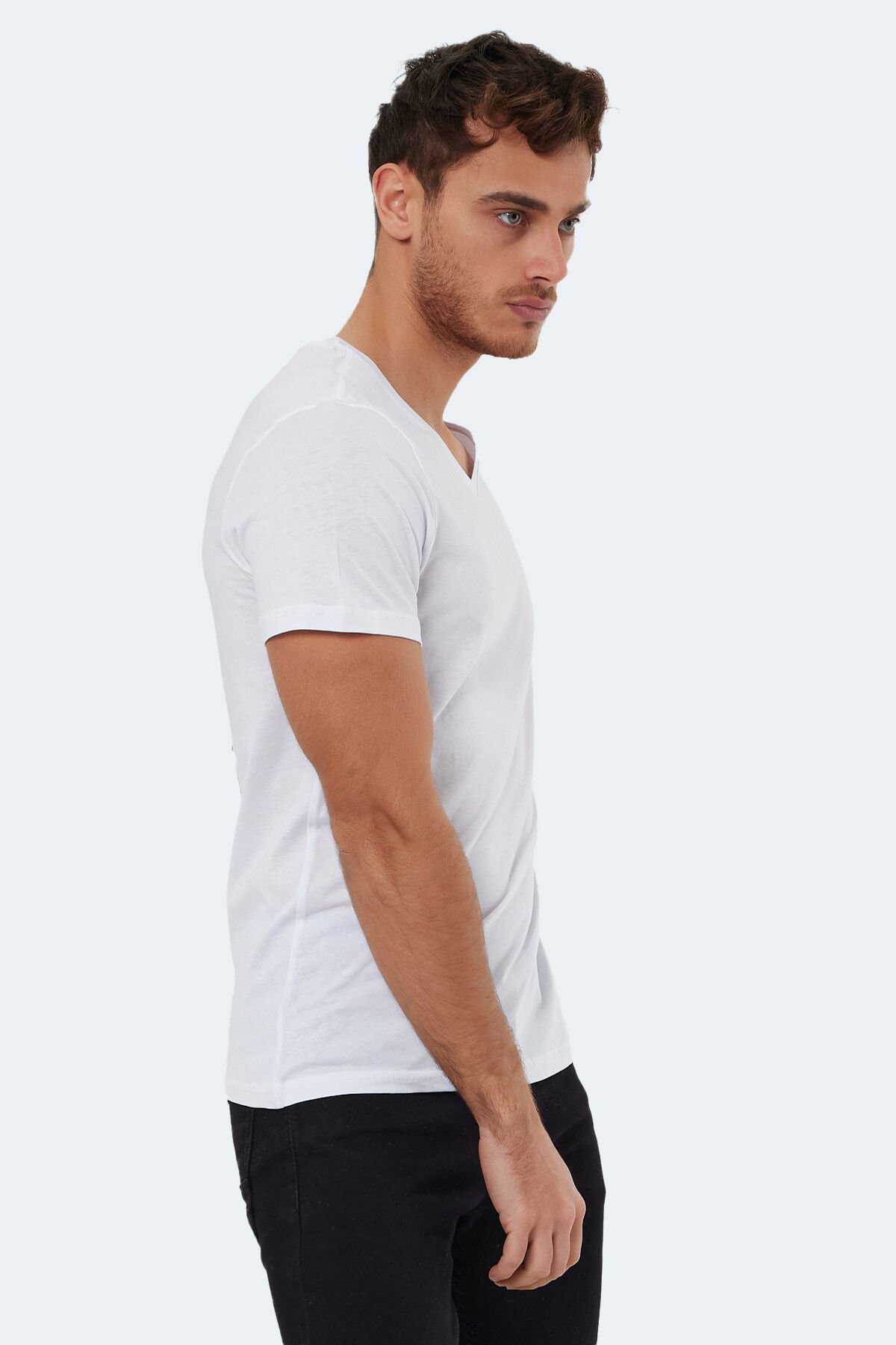 Slazenger RIVALDO Erkek Kısa Kol T-Shirt Beyaz - Thumbnail