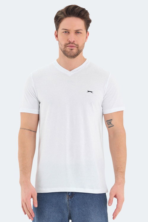 Slazenger RIVALDO Erkek V Yaka Beyaz Tişört