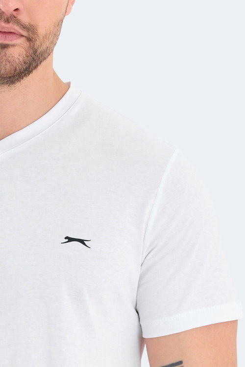 Slazenger RIVALDO Erkek V Yaka Beyaz Tişört
