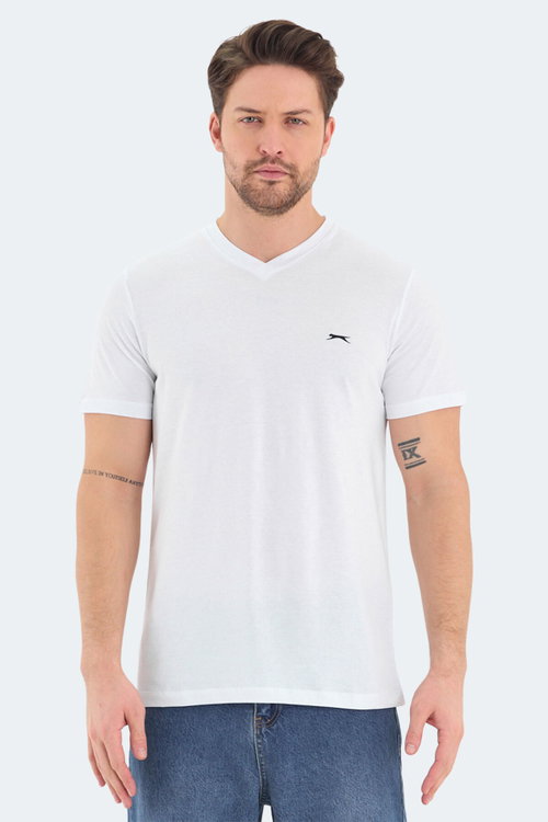 Slazenger RIVALDO Erkek V Yaka Beyaz Tişört