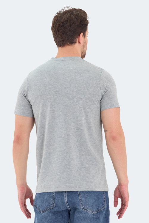 Slazenger RIVALDO Erkek V Yaka Gri Tişört