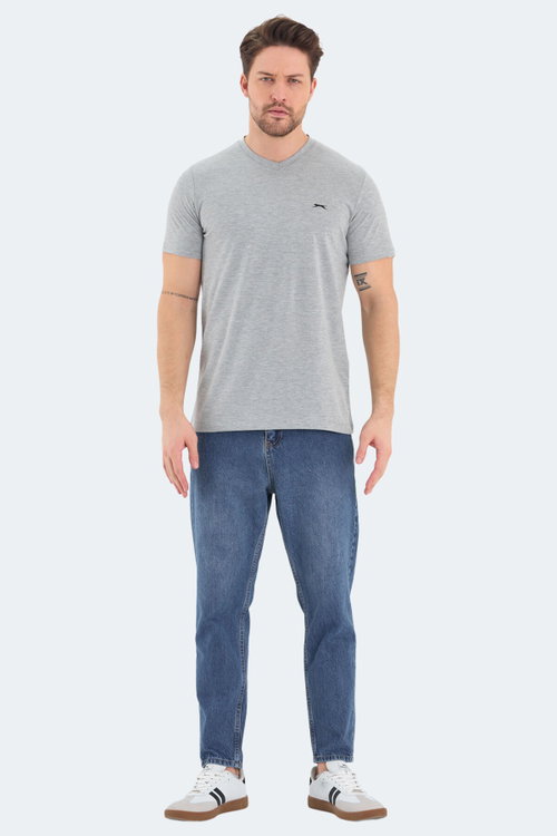 Slazenger RIVALDO Erkek V Yaka Gri Tişört
