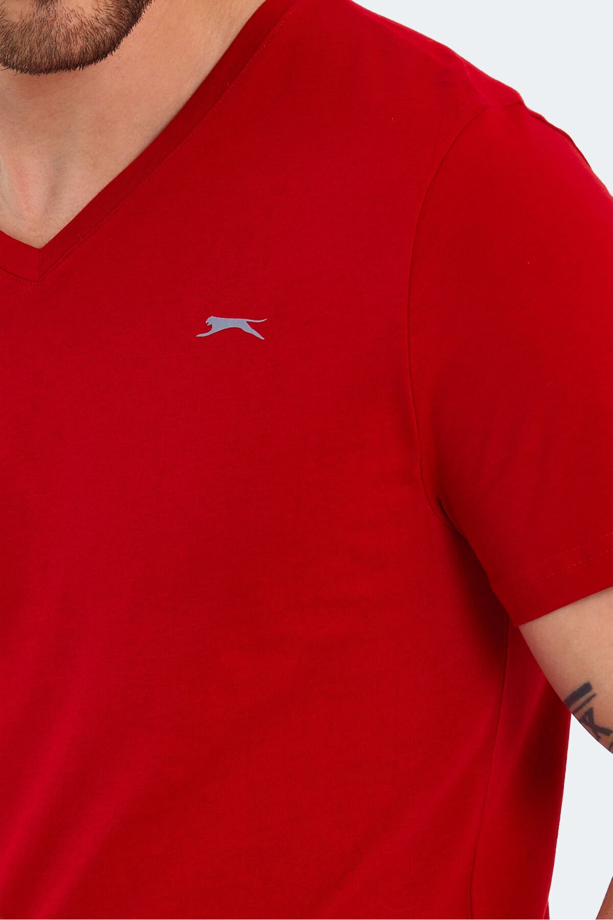 Slazenger RIVALDO Erkek Kısa Kol T-Shirt Kırmızı - Thumbnail