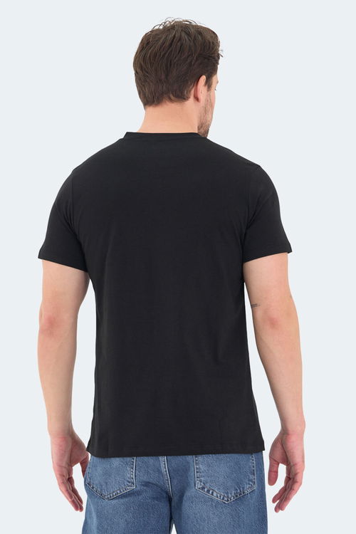 Slazenger RIVALDO Erkek V Yaka Siyah Tişört