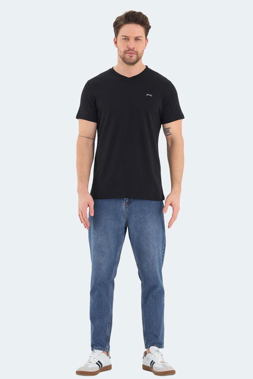 Slazenger RIVALDO Erkek V Yaka Siyah Tişört