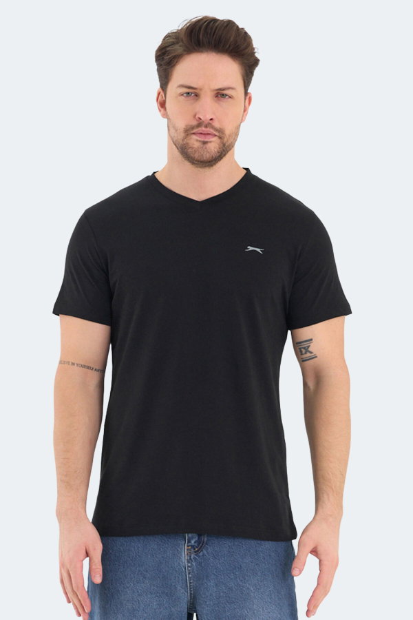 Slazenger RIVALDO Erkek V Yaka Siyah Tişört
