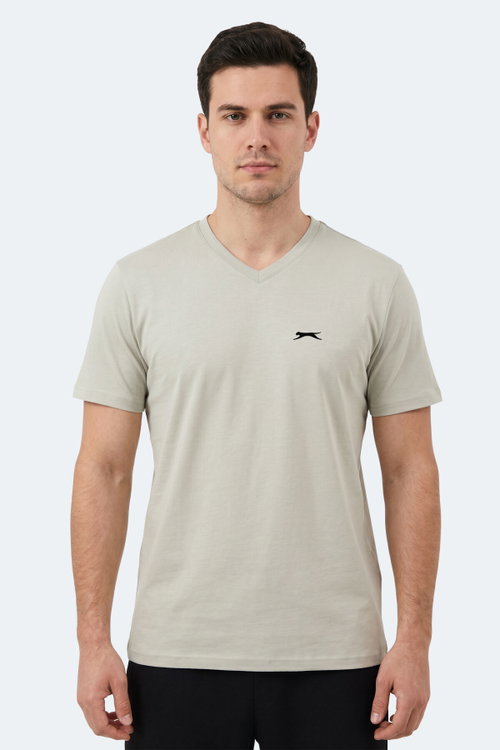 Slazenger RIVALDO IN Erkek V Yaka Açık Gri Tişört