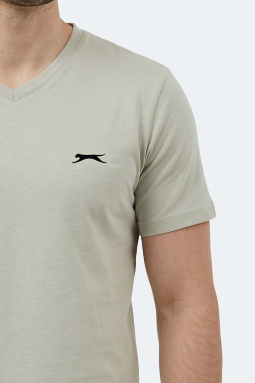 Slazenger RIVALDO IN Erkek V Yaka Açık Gri Tişört