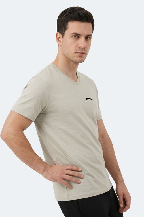 Slazenger RIVALDO IN Erkek V Yaka Açık Gri Tişört