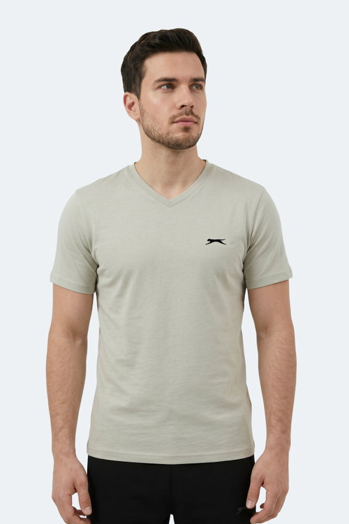 Slazenger RIVALDO IN Erkek V Yaka Açık Gri Tişört