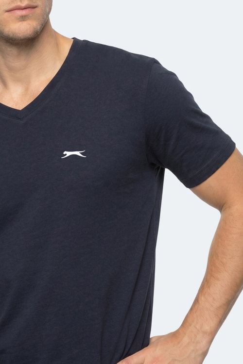Slazenger RIVALDO IN Erkek V Yaka Lacivert Tişört