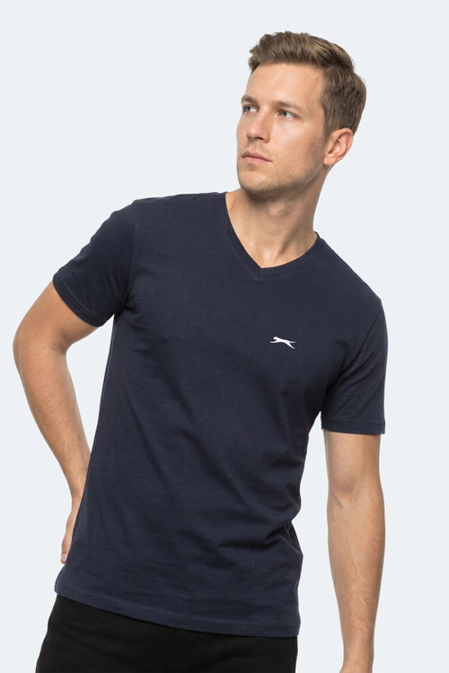 Slazenger RIVALDO IN Erkek V Yaka Lacivert Tişört