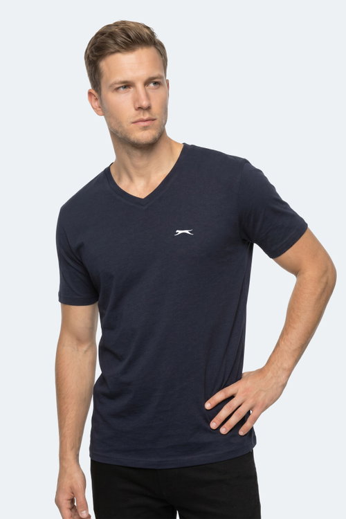 Slazenger RIVALDO IN Erkek V Yaka Lacivert Tişört