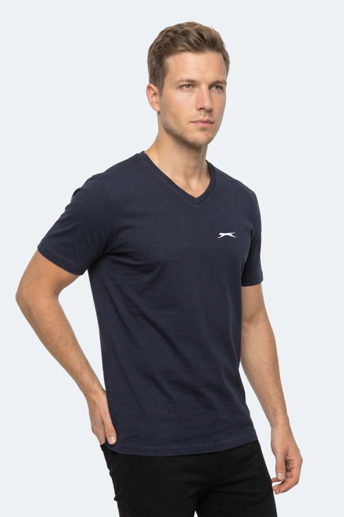 Slazenger RIVALDO IN Erkek V Yaka Lacivert Tişört