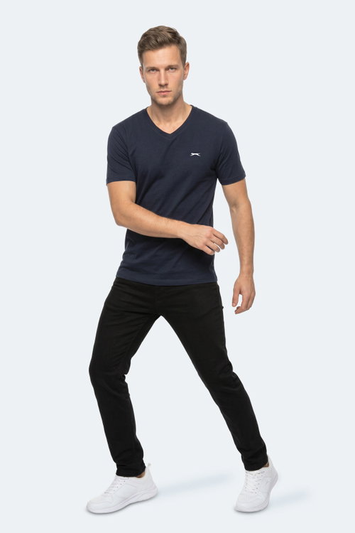 Slazenger RIVALDO IN Erkek V Yaka Lacivert Tişört