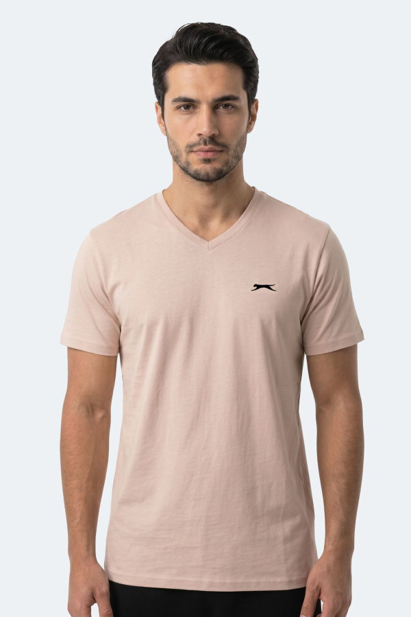 Slazenger RIVALDO IN Erkek V Yaka Taş Gri Tişört
