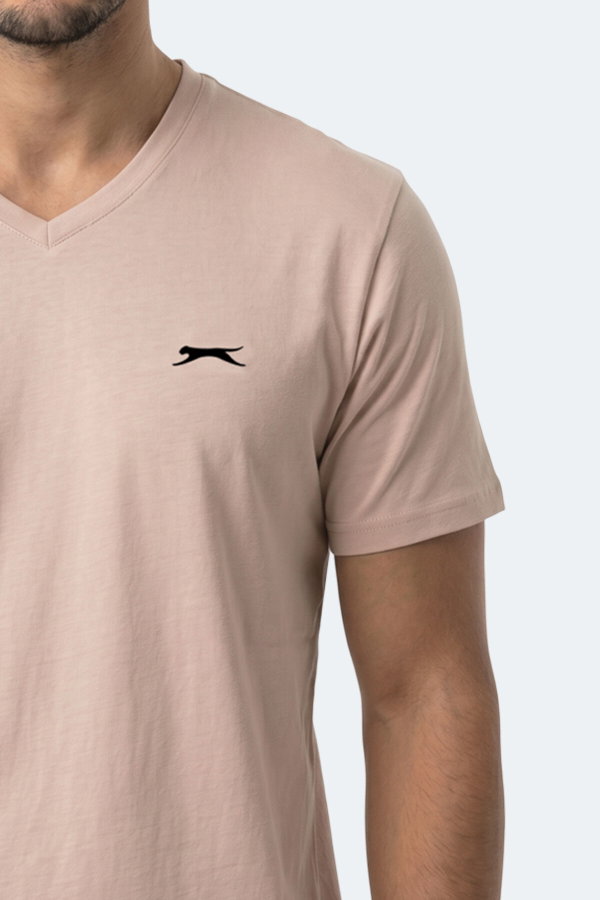 Slazenger RIVALDO IN Erkek V Yaka Taş Gri Tişört