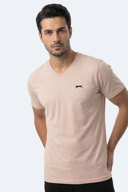 Slazenger RIVALDO IN Erkek V Yaka Taş Gri Tişört