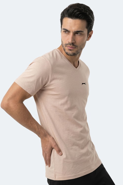 Slazenger RIVALDO IN Erkek V Yaka Taş Gri Tişört