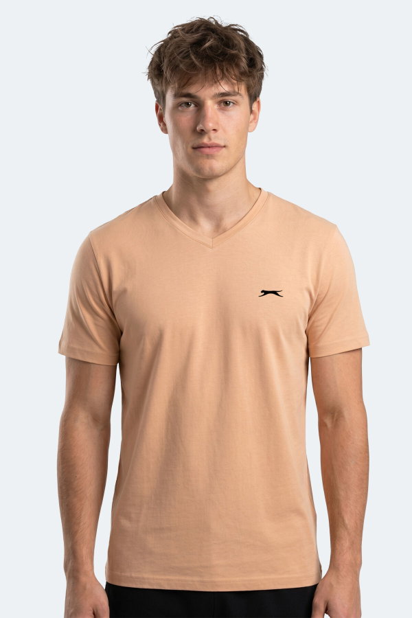 Slazenger RIVALDO IN Erkek V Yaka Vizon Tişört