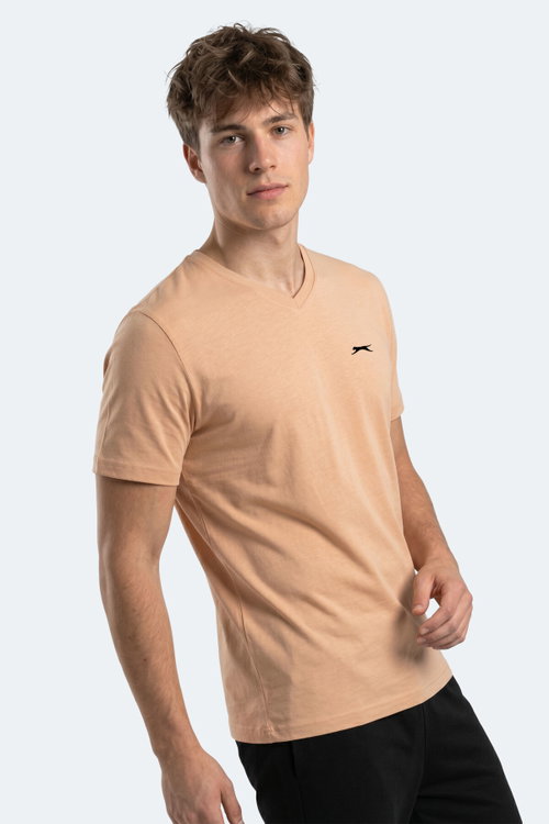 Slazenger RIVALDO IN Erkek V Yaka Vizon Tişört