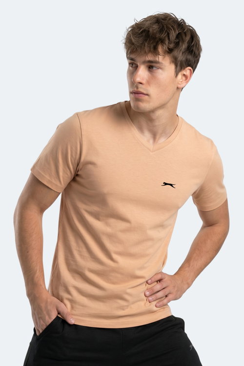Slazenger RIVALDO IN Erkek V Yaka Vizon Tişört