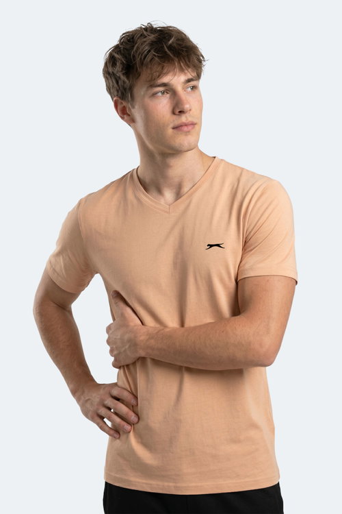 Slazenger RIVALDO IN Erkek V Yaka Vizon Tişört