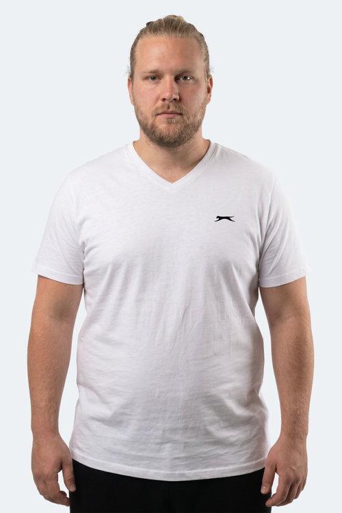 Slazenger RIVALDO JMB Erkek Büyük Beden Beyaz Tişört