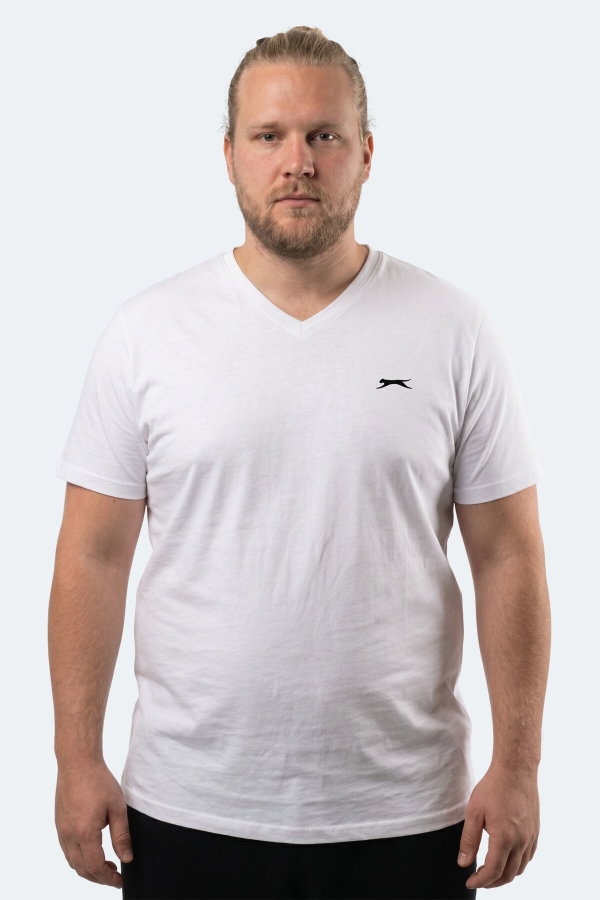 Slazenger RIVALDO JMB Erkek Büyük Beden Beyaz Tişört