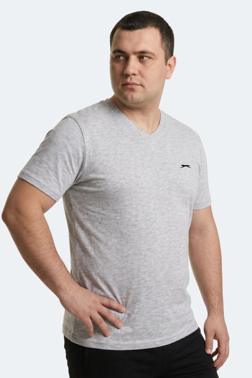 Slazenger RIVALDO JMB Erkek Büyük Beden Gri Tişört