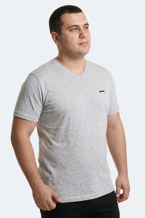 Slazenger RIVALDO JMB Erkek Büyük Beden Gri Tişört