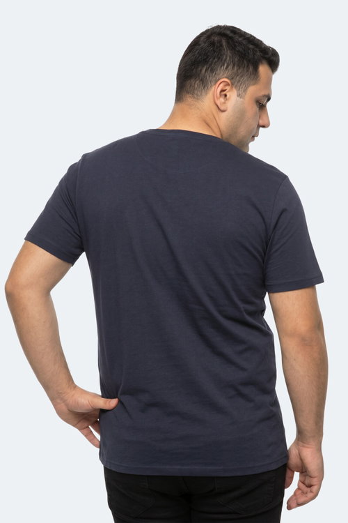 Slazenger RIVALDO JMB Erkek Büyük Beden Lacivert Tişört