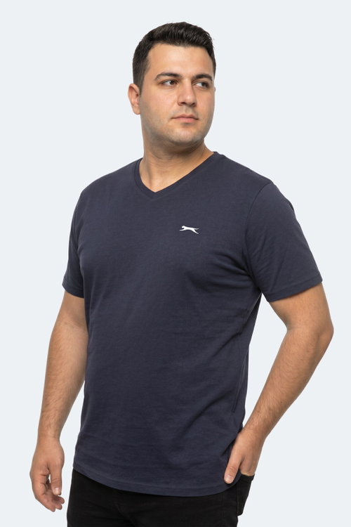 Slazenger RIVALDO JMB Erkek Büyük Beden Lacivert Tişört