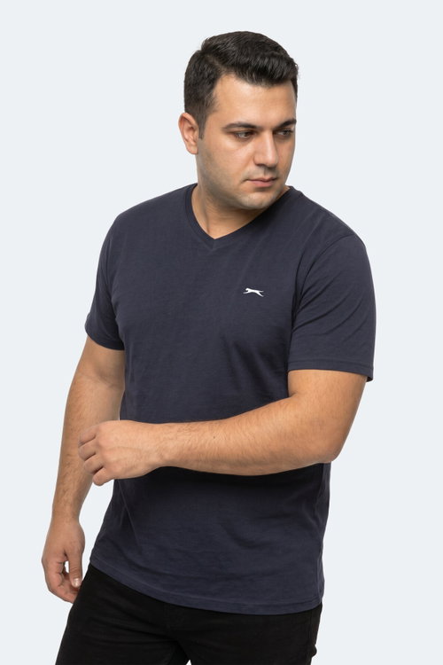Slazenger RIVALDO JMB Erkek Büyük Beden Lacivert Tişört